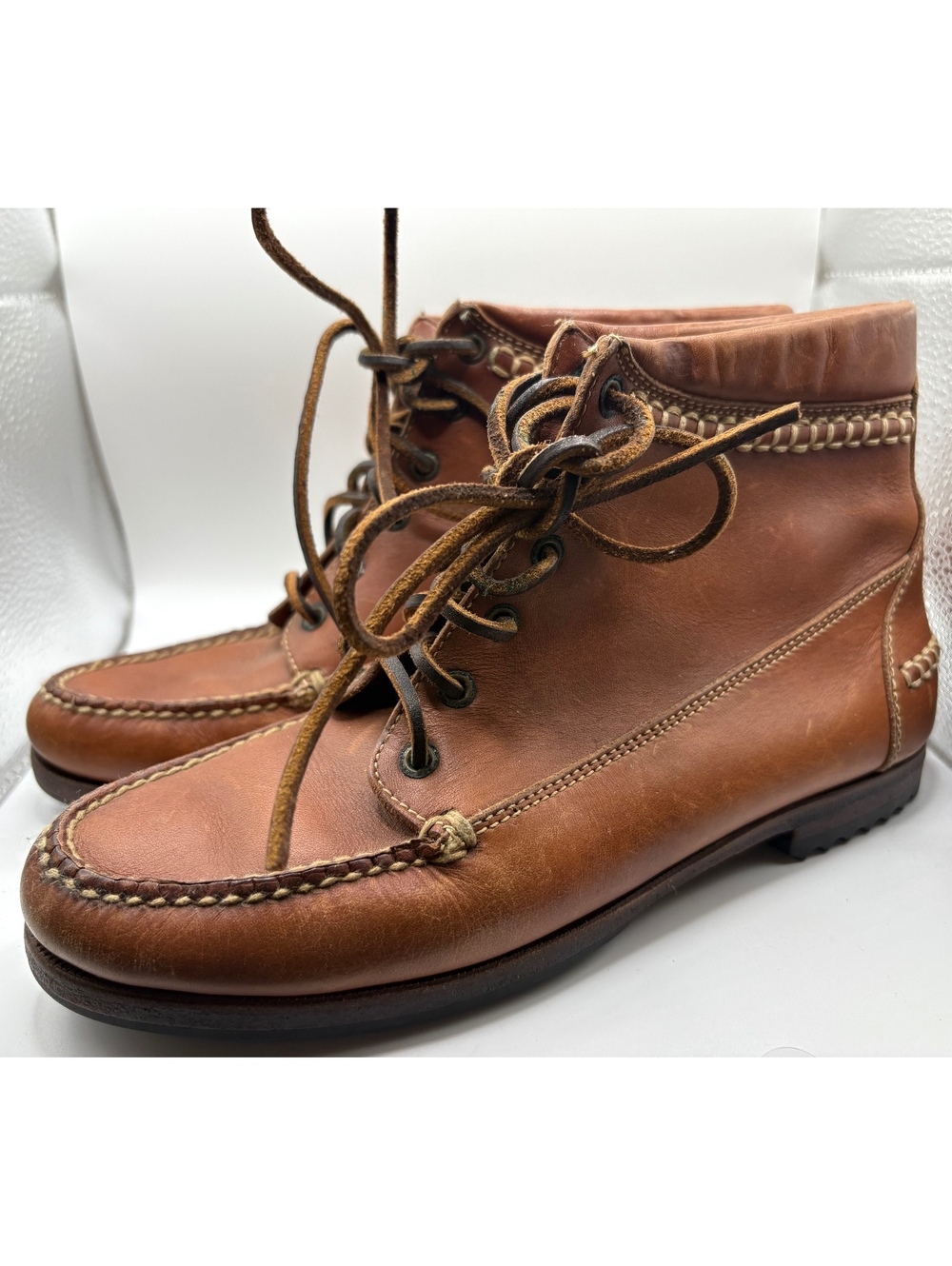 Rare Cole Haan Genuine Handsewn Leather Hiking Utility Boots Brazil Women’s 7.5N
